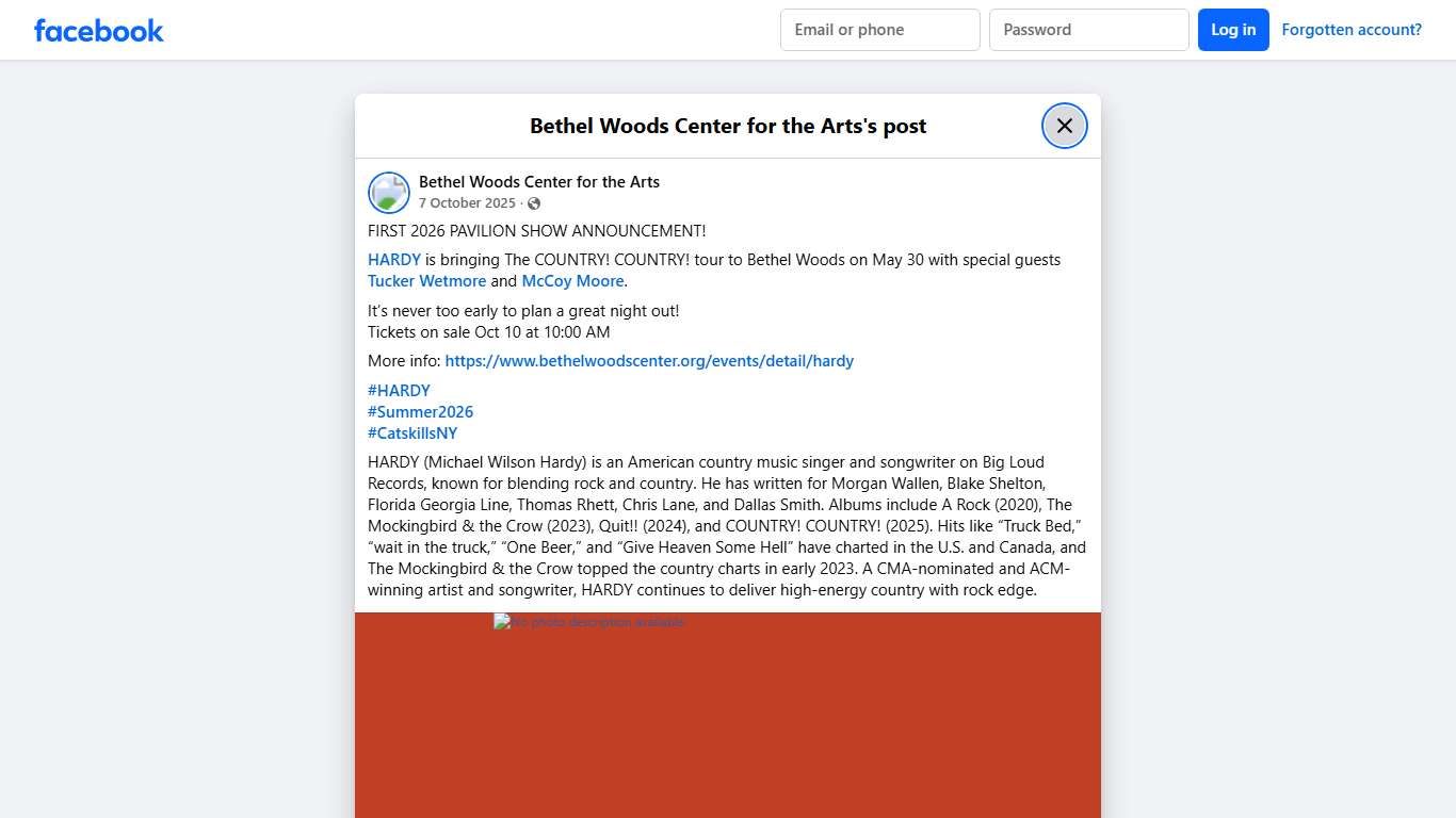 FIRST 2026 PAVILION... - Bethel Woods Center for the Arts Facebook