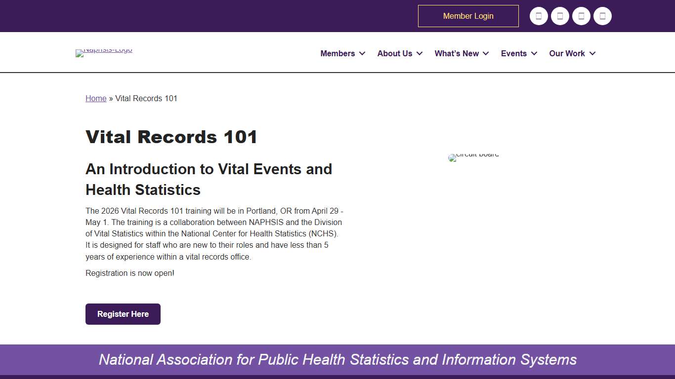 Vital Records 101 - National Association for Public Health Statistics and Information Systems